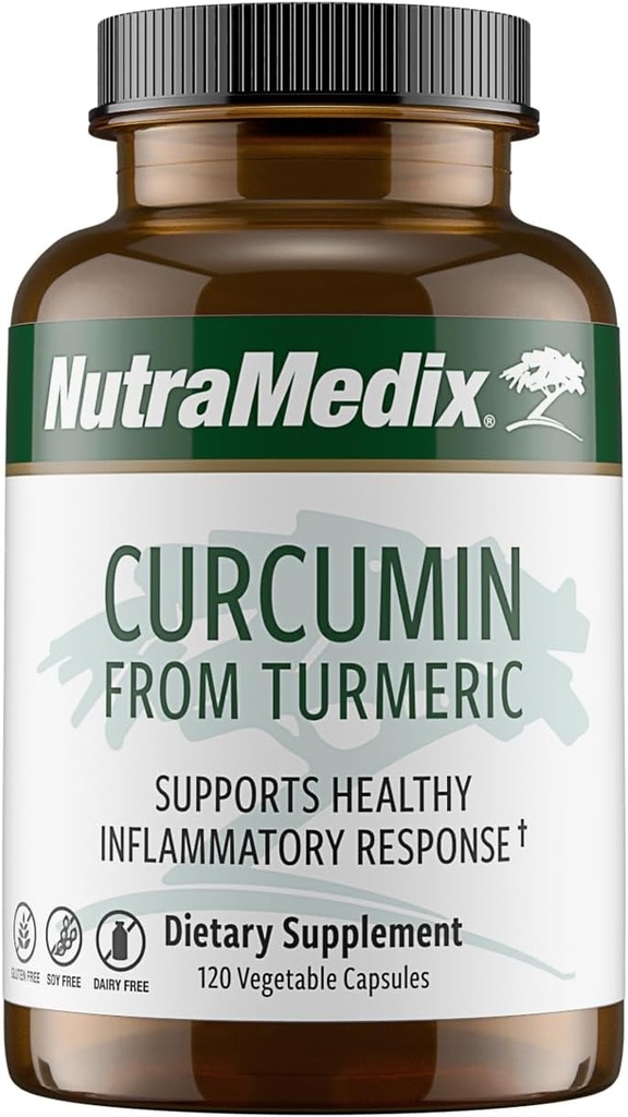 NutraMedix Curcumin - 500mg Turmeric Capsules - Fördert eine gesunde Entzündungsreaktion, Immunsystem, Gehirn, Herz- und Leberunterstützung (120 Kapseln)
