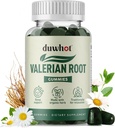 Gummy de racine valériane, racine valériane biologique pour le sommeil et le stress, amélioré avec la fleur de camomille pour adultes, Amies des enfants, Saveur de pomme, 60 comtes