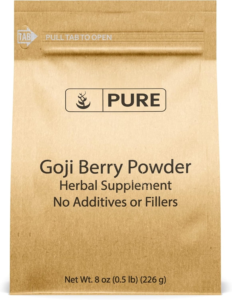 Ingrédients originaux purs Goji Berry poudre (8oz) Wolfberry, supplément à base de plantes traditionnelles, non-OGM