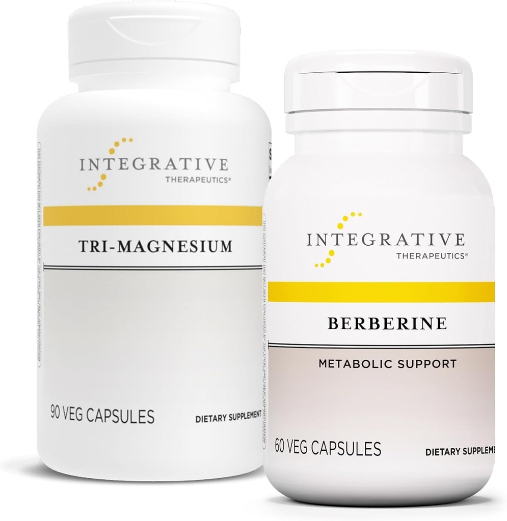 Integrative Therapeutics Bundle with Berberine, 60 Capsules & Tri-Magnesium, 90 Capsules - Berberine for Metabolic Support* - Tri-Magnesium for Heart & Bone Health*