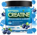 Monohydrate de créatine pour hommes et femmes 120 CT - 5600mg de Monohydrate de créatine par service, Monohydrate de créatine à croquer pour le soutien musculaire et l'énergie boost, sans sucre, végétalien (flaveur de bleuets)