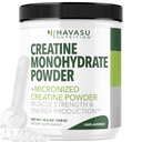 Poudre monohydratée de créatine micronisée - Boissons de récupération après entraînement - Production de muscles, de force et d'énergie - 5g Poudre de créatine sans OGM, végétalien et sans gluten pour hommes - 60 portions