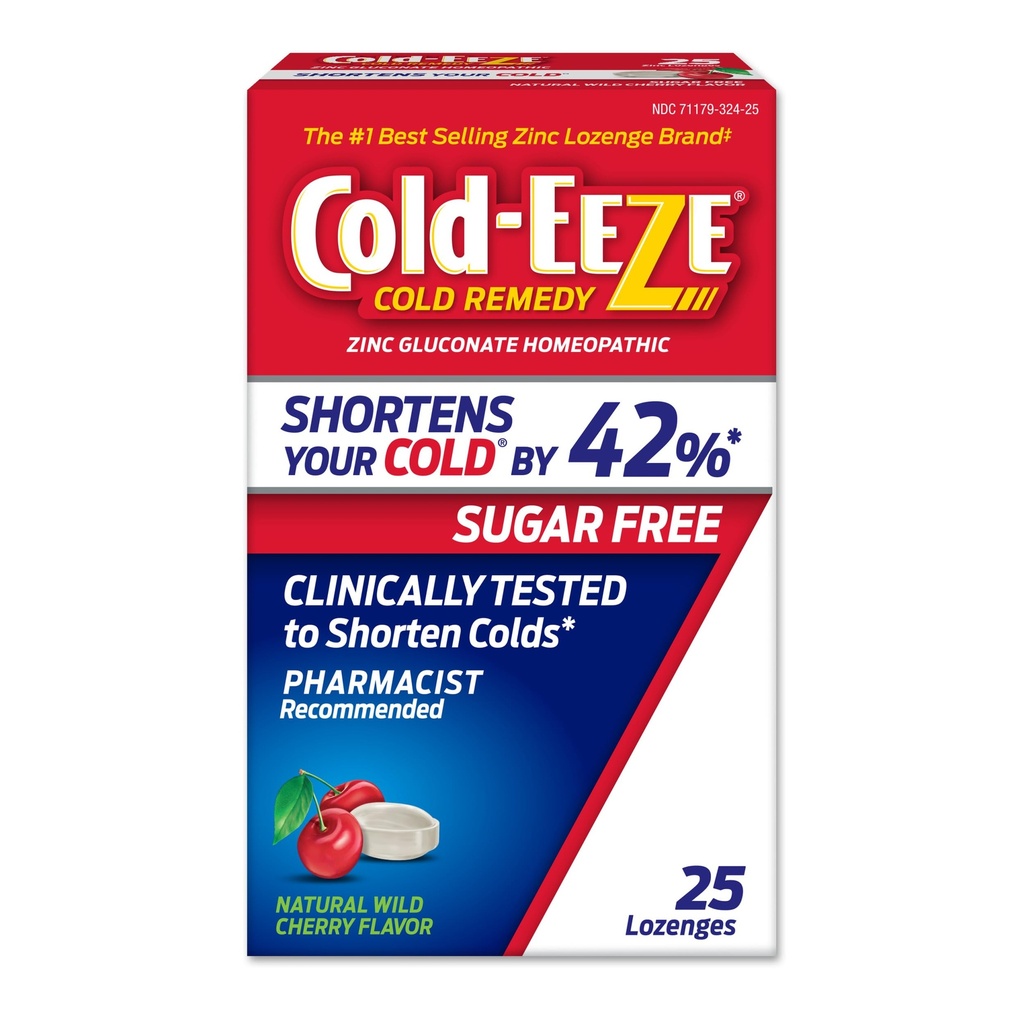 Kalt-EEZE Zuckerfreie, natürliche wilde Kirsche Zink Lozenges, homöopathische kalte Remedy, verkürzt die Common Cold, Sore Throat, Cough, Congestion & Post Nasal Drip, 25 Ct
