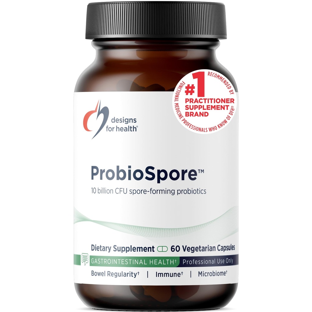 Conceptions pour la santé ProbioSpore - Probiotique puissant à base de spores, supplément de probiotiques à base de sol - Stable Stable Gut + Immune Support, Non-OGM + Sans produits laitiers (60 capsules)