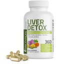 Bronson Liver Detox Advanced Detox & Cleansing Formula soutient la santé Fonction hépatique avec le chardon de lait, racine de dandelion, curcuma, feuille d'artichaut et plus, non-OGM, 360 capsules végétariennes