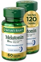 Nature's Bounty Melatonine, favorise la relaxation et la santé du sommeil, 10mg, Capsules, 60 Ct (2 Pack)