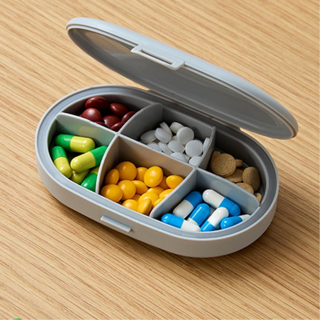 6 Kompartment Pille Box, Moisture Proof Pille Fall, Reise Pille Organizer für Pocket Purse, Täglich tragbare Medizin Vitamin Box, Fish Oil Box, Pill Organizer