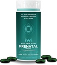 Multivitamine prénatale Iwi Life, 60 Softgels (30 portions), Végétaliens, Algae Omega 3 à base végétale avec EPA + DHA, Folate, Fer, Vitamine A, B12, C, D3, Calcium, Supplément alimentaire de grossesse pour maman et bébé