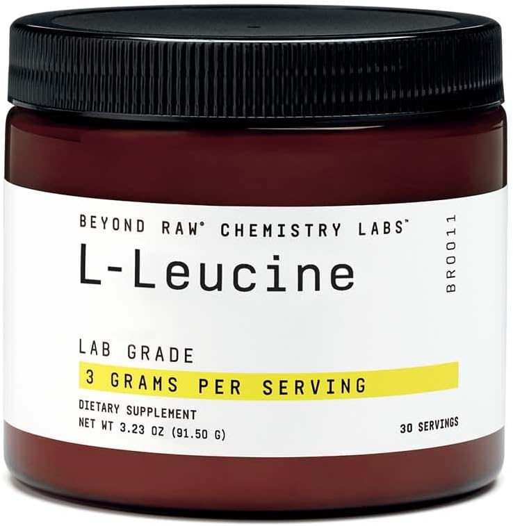 BEYOND RAW Chemielabors L-Leucin Pulver, Brennstoffe Muskeln, 30 Servierungen