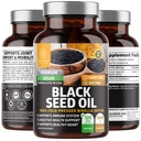 No One Nutrition N1N Premium Black Seed Oil [Max Strength, 1000 mg] Nigela Sativa 100% pressée à froid pour soutenir la digestion, le système immunitaire et le confort et la mobilité des articulations, 120 capsules