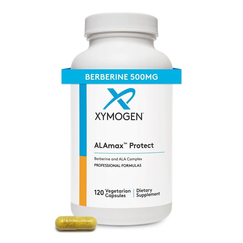 XYMOGEN ALAmax Protect - Complexe supplémentaire berbère et ALA - acide alpha-lipoïque avec HCI berbère + biotine pour soutenir la santé cardiométabolique (120 capsules)