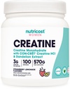 Nutricost Creatine Monohydrate Pulver für Frauen, Micronized, Erdbeer-Lemonade, 100 Servierungen - Vegetarisch, Non-GMO, Glutenfrei