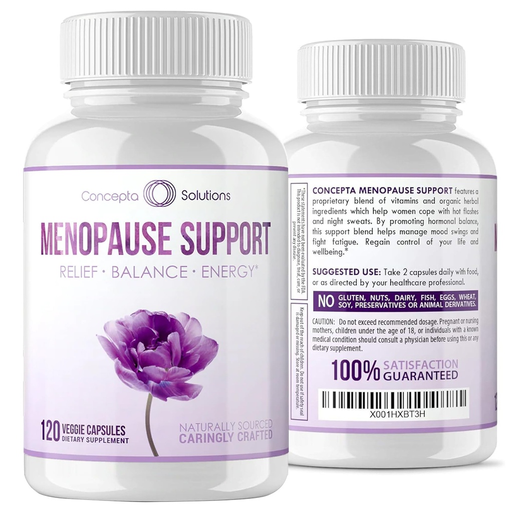 Menopause Support - Menopause Relief and Weight Management Support - for Hot Flashes, Night Sweats Relief and Energy - 120 Capsules - Made in USA