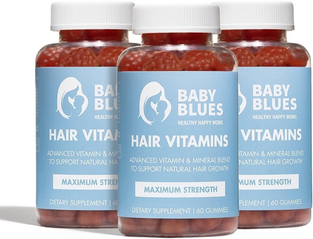 Bébé Blues Vitamines de perte de cheveux post-partum - Pack de cycle complet des cheveux - avec biotine, collagène et folate