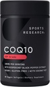 Recherche sportive CoQ10 (100mg) Amélioration de l'huile de noix de coco et de la biopérine (poivre noir) pour une meilleure absorption