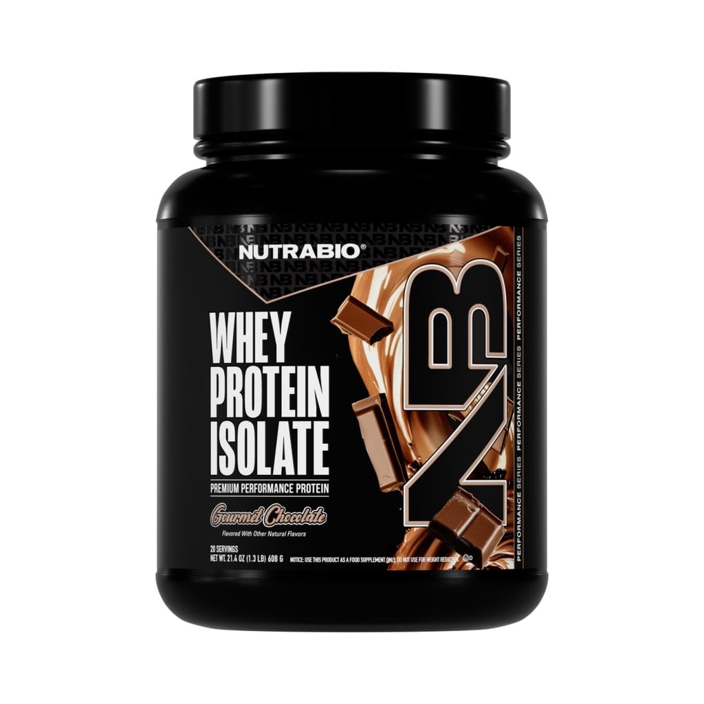 NutraBio 100% Whey Protein Isolate Protein Powder, 25g Protein mit vollständigem Aminosäureprofil, Non-GMO, Soy & Glutenfrei, Low Carb, Low Calorie Whey Protein Powder, Gourmet Chocolate, 2 Lbs