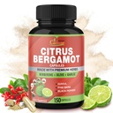 Cadane Citrus Bergamot Supplement Capsules with Berberine, Olive, Guggul, Garlic, Pine Bark, Black Pepper - 150 Caps for 5 Months Supply