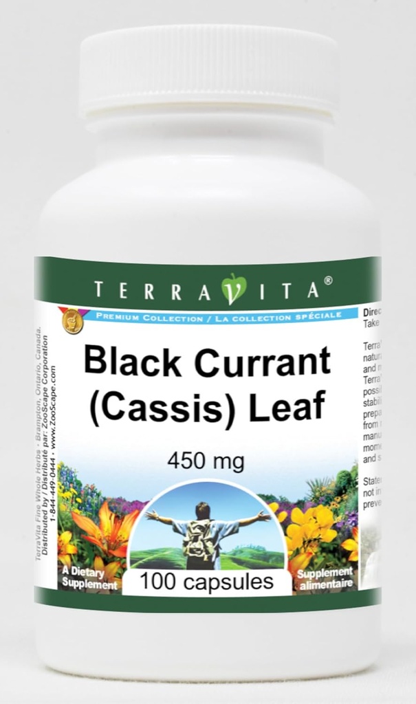 Feuille de Currant noir (Cassis) - 450 mg (100 gélules, ZIN: 513765) - 3 boîtes