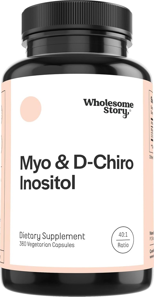 Histoire complète Myo-Inositol & D-Chiro Inositol Supplément pour les femmes. Suppléments de fertilité pour l'équilibre hormonal et le soutien de la santé ovarienne.
