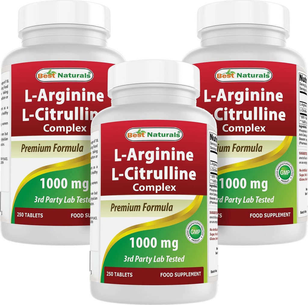 Best Naturals L-Arginin L-Citrulline Complex 1000 mg 250 Tabletten (250 Zähler (Pack von 3))
