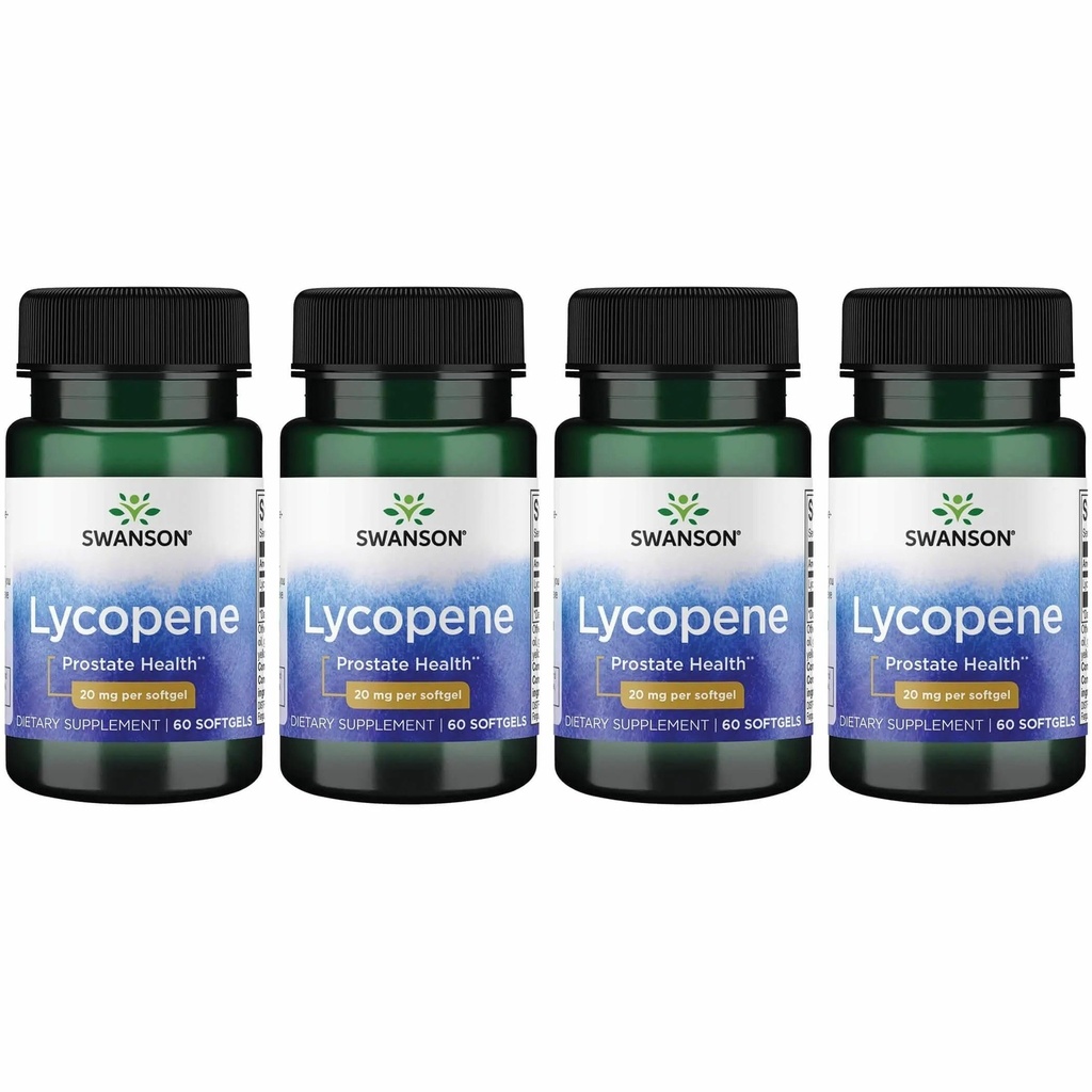 Swanson Lycopene - Natürliche Ergänzung Förderung Prostata Gesundheit, Herz Gesundheit, & unterstützt Blutdruck innerhalb der normalen Reichweite - Mens Health Supplement - (60 Softgels) 4 Pack