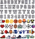 Lettres Nombres et Décoration Sportive Charms, Basketball Hockey Softball Football Cadeau pour garçons Adolescents et adultes
