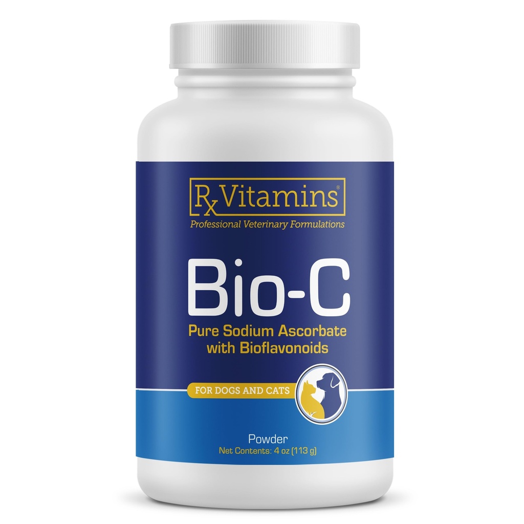 Vitamines Rx Bio-C - Vitamine C pour les chiens et les chats - avec les bioflavonoïdes de citron pour le soulagement de l'allergie - Supplément de soutien immunitaire - Promotion d'une peau et d'un manteau sains - Supplément articulaire - 4 oz