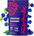 Creatine Monohydrate Gummi für Männer und Frauen - leicht zu digest, Vegan, Gluten-frei, Non-GMO, 1,5g Kreatin pro Gummy - 45ct (45 Count, Blue Raspberry)