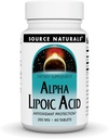 Source Naturals Alpha acide lipoïque 200 mg soutient le métabolisme du sucre sain, la fonction hépatique et la production d'énergie - 60 comprimés