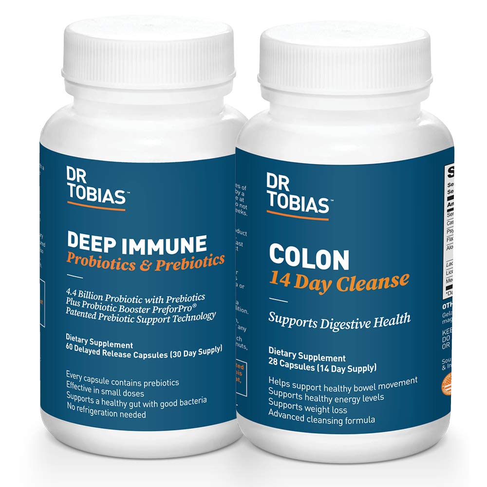 Dr Tobias Digestive Kickstarter Bundle avec Colon 14 Day Cleanse & Deep Imune Probiotiques & Prébiotiques