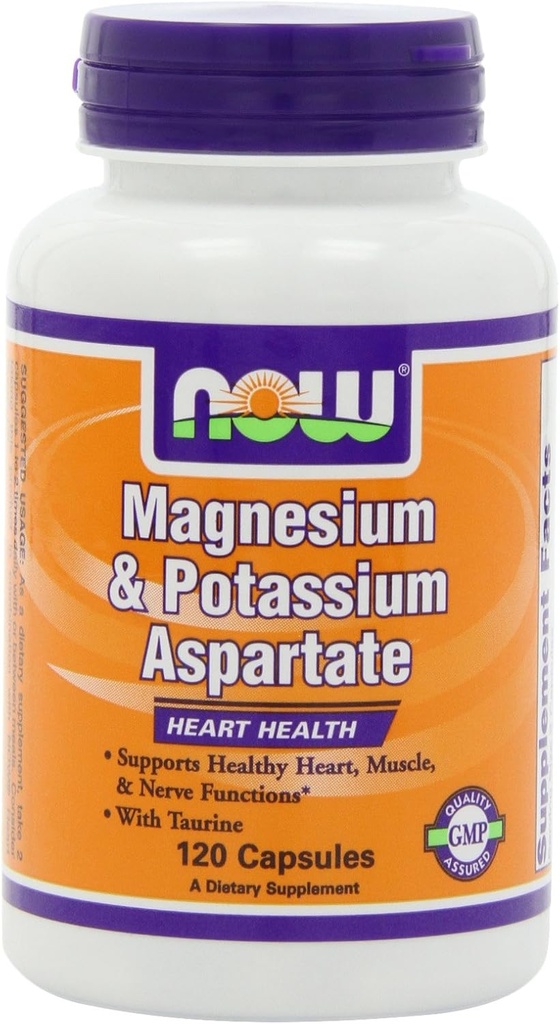 JETZT Magnesium und Kalium Aspartate W/ Taurine, 120 Kapseln (Pack von 2)