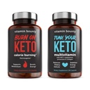 Vitamin Bounty Tune Ihr Keto und Burn auf Keto Bundle - Keto Multivitamin, Calorie Burning für Frauen und Männer, Premium Himbeere Ketone, Energie Unterstützung - Bundle 60 Kapseln Jeder