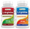 Meilleurs naturels L-Arginine 500mg & L-Lysine 500 mg