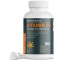 Bronson Vitamine D3 10 000 UI (250 MCG) pour une fonction musculaire saine et un soutien immunitaire, non-OGM, 180 comprimés