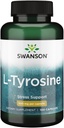 Swanson L-Tyrosine - Supplément à l'acide amino Promouvoir le soutien au stress, la fonction cognitive et la clarté mentale - Aide à soutenir la santé globale du cerveau - (100 capsules, 500mg chacune)