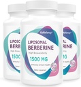 Berberine HCL Supplément 1500mg - Haute Biodisponibilité Capsules de Berberine Liposomale pour les femmes et les hommes, Activateur AMPK pour la santé cardiovasculaire, sans sucre, non-OGM,180 Softgels