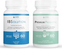 IBSolution Gut Health Bundle - All Natural Gut Health Support & Premium Probiotiques w/ 40 Million CFU pour le soutien des Bowels irréguliers, Bloating, Constipation, Gas, Douleur abdominale - 2 Pack (120 Caps)
