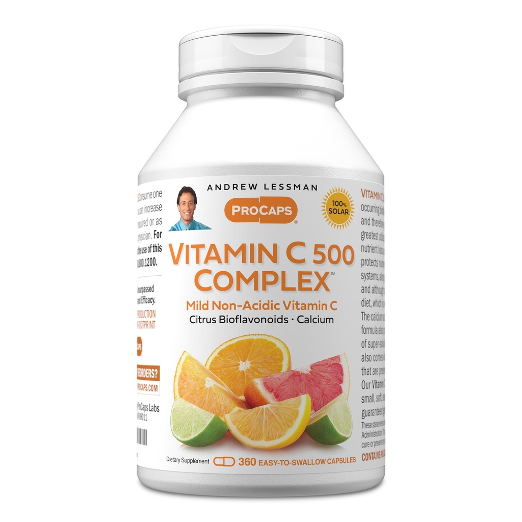 ANDREW LESSMAN Vitamin C 500 Complex 360 Kapseln - Nicht-Acidic Vitamin C Plus Citrus Bioflavonoids für Immunsystem und Anti-Oxidant-Unterstützung, keine Stomach Upset, Small Easy to Swallow Capsules