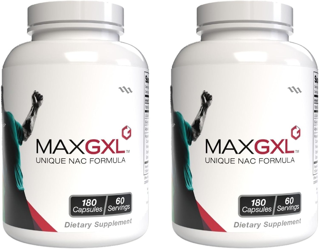 Max GXL, einzigartige NAC-Formel, 180 Gemüsekapseln, 30 Portionen (Pack von 2)