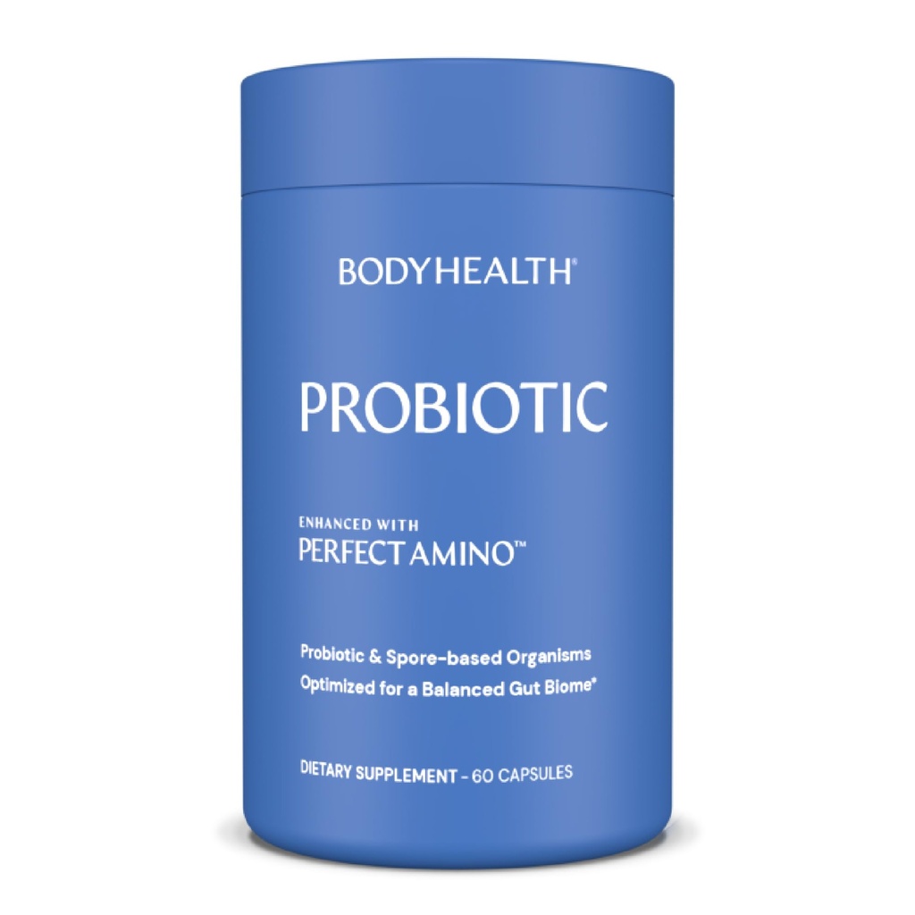BodyHealth Probiotic Verbessert mit PerfectAmino für Frauen und Männer, Spore Basierend auf Bifidobacterium, Lactobacillus Salivarius, Lactobacillus Acidophilus - 60 Kapseln