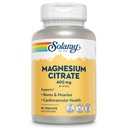 SOLARAY Citrate de magnésium 400mg - Supplément de magnésium - Santé osseuse, musculaire, de relaxation et de santé cardiaque - Absorption accrue, végétalien, sans gluten, garantie de 60 jours, 30 portions, 90 VegCaps