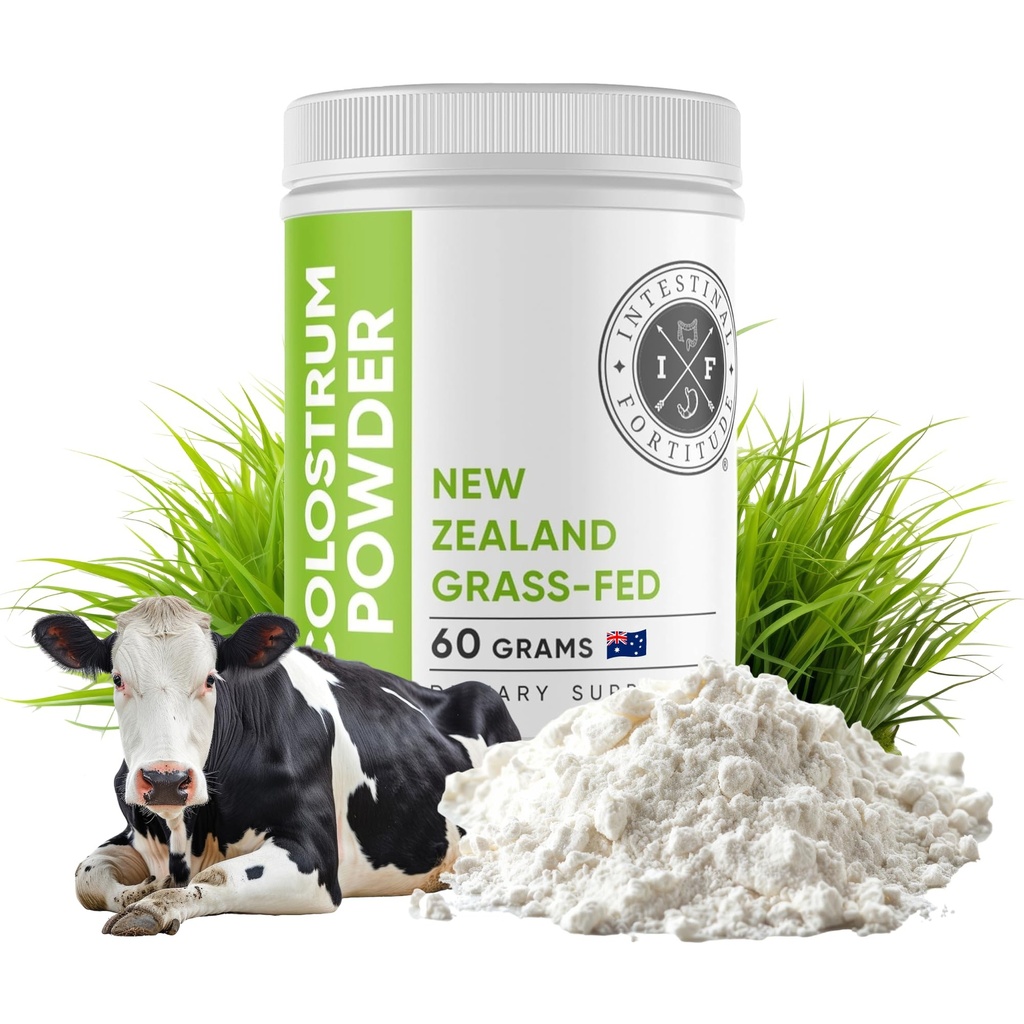 Fortitude intestinale Poudre de colostrum, sans hormones, sans OGM, sans Gut Santé optimal et système immunitaire, Gut maigre, IBD, 60 Grams