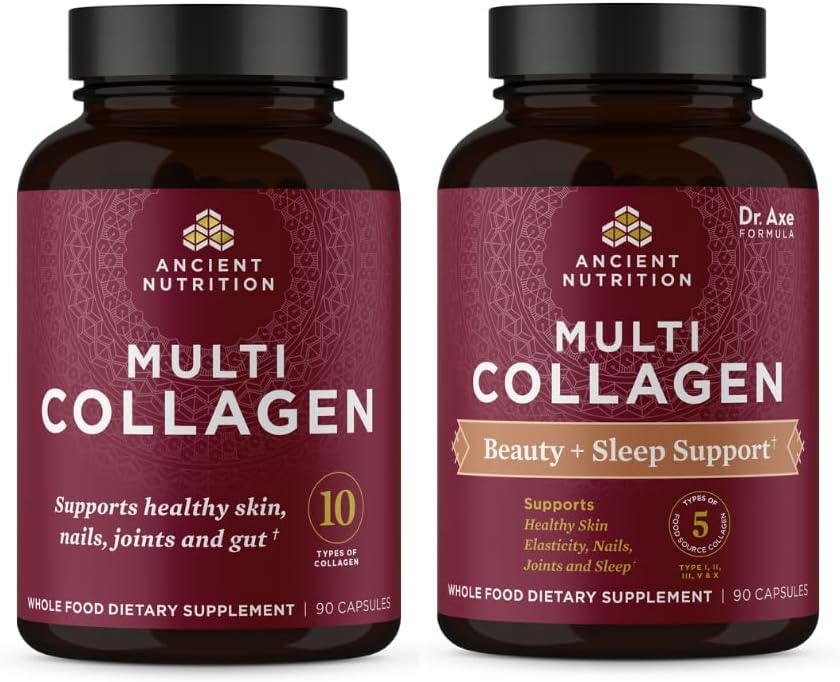 Antike Ernährung Multi Collagen Kapseln, 90 Zähler + Multi Collagen Kapseln, Schönheit & Schlaf, 90 Zähler