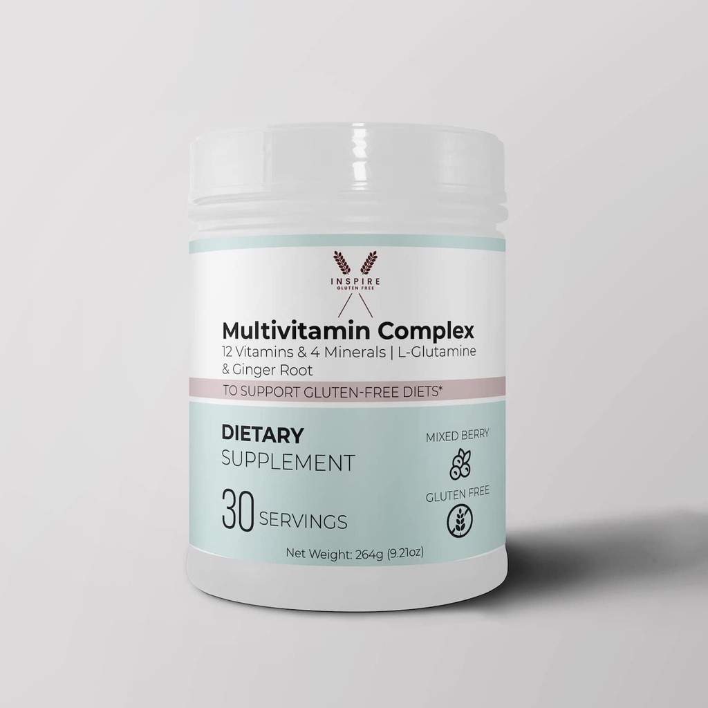 poudre de multivitamine, supplément céliaque, vitamines et minéraux sans gluten - Imune support zinc biotine b6 b2 niacine Calcium naturel Iodine kelp