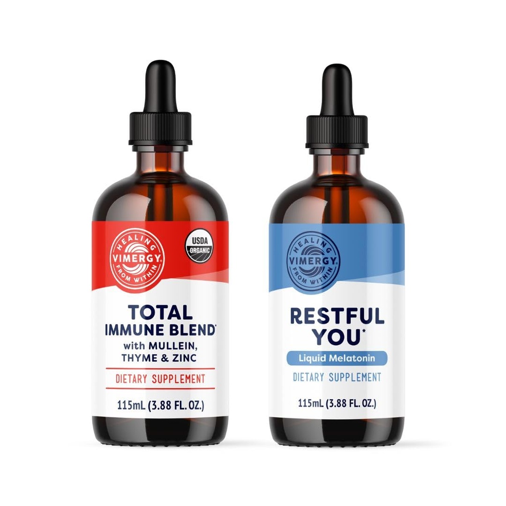 Vimergy Nighttime Fortifier Kit * - 2500 mcg Zink, 5000 mcg Melatonin, 130mg Mullein Extract, 70 mg Thymian Extract. Repariert, baut und erneuert Immunzellen während des Schlafes. Vegan, glutenfrei, koscher