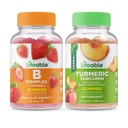 Complexe Lifeable B + Curcumine curcuma, Gummies Bundle - Grande dégustation, supplément de vitamine, sans gluten, sans OGM, à croquer