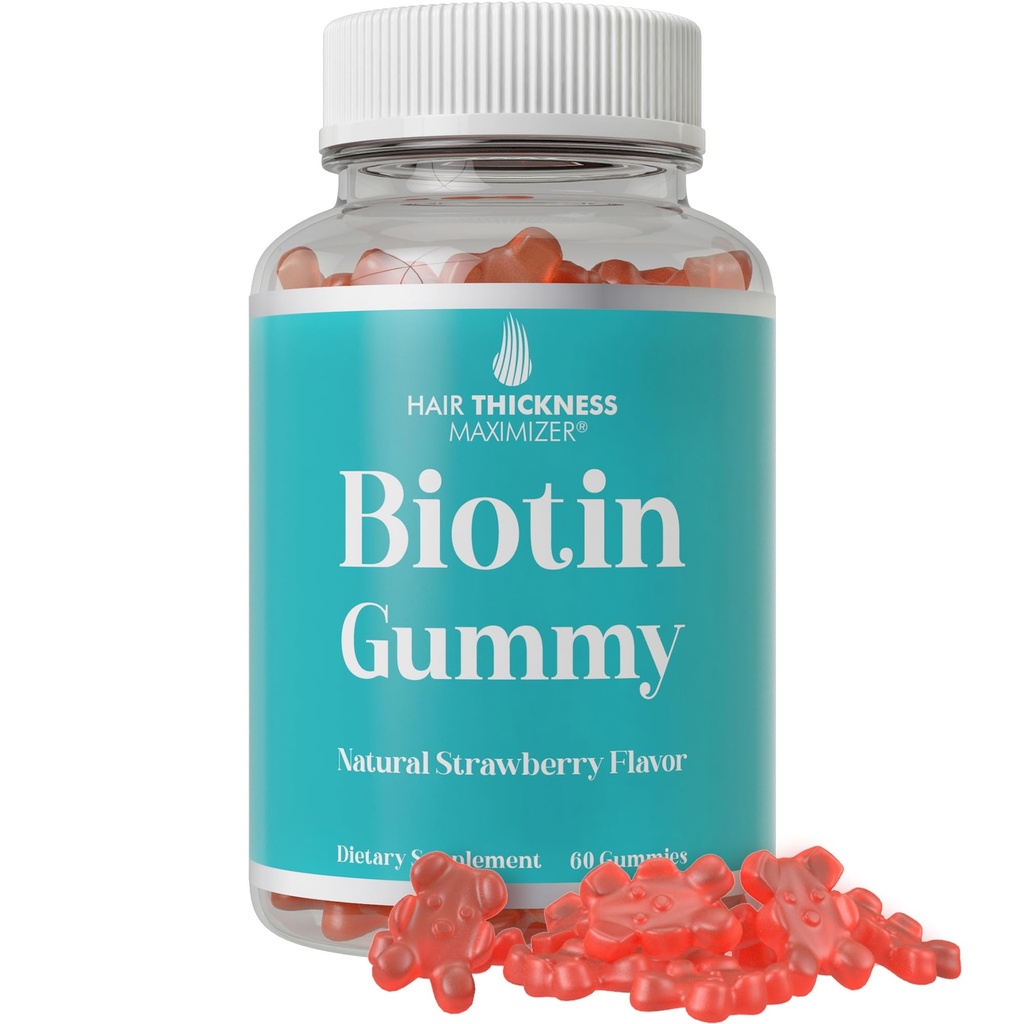Ultra High Strength Biotin Gummis für Haarwachstum für Frauen und Männer. Gelatin Free, Vegan Biotin 10000mcg Chewables für stärkere Haar Haut und Nägel. Große Verkostung Erdbeeren gefickt Gummy