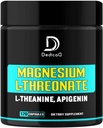 2250MG Magnesium L-Threonat w. L-Theanin & Apigenin - 120 Kapseln - Triple Magnesium Complex Supplement