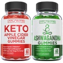 60 Gummies de cidre de pomme Keto Avancé Perte de poids + 60 Gummies Ashwagandha - 1500MG Ashwagandha Par service