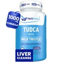Herbtonics TUDCA 1000mg Leberentgiftung & Gallenblase Unterstützung - Milchdistel & Pterostilbene Enhanced Gallensalz für Leberreinigung, gesunden Gallenfluss und Verdauungsgesundheit (60 vegane Kapseln)